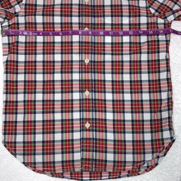 Gap red plaid button down dress shirt medium 8 - Picture 3 of 6